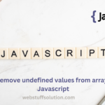 remove undefined values from array javascript