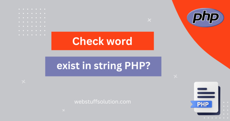 check word exist in string php