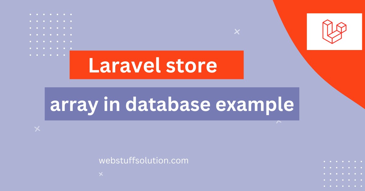 laravel store array in database