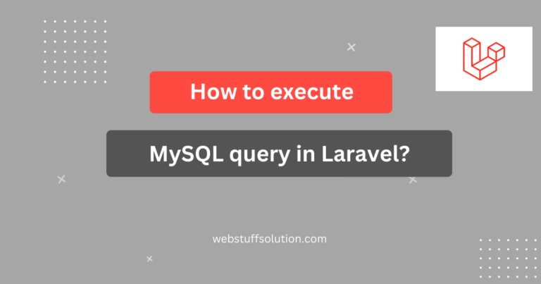 execute mysql query in laravel