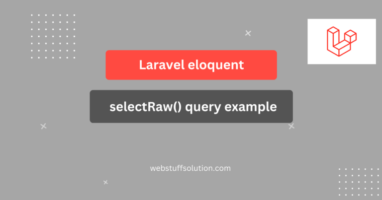 laravel eloquent selectRaw